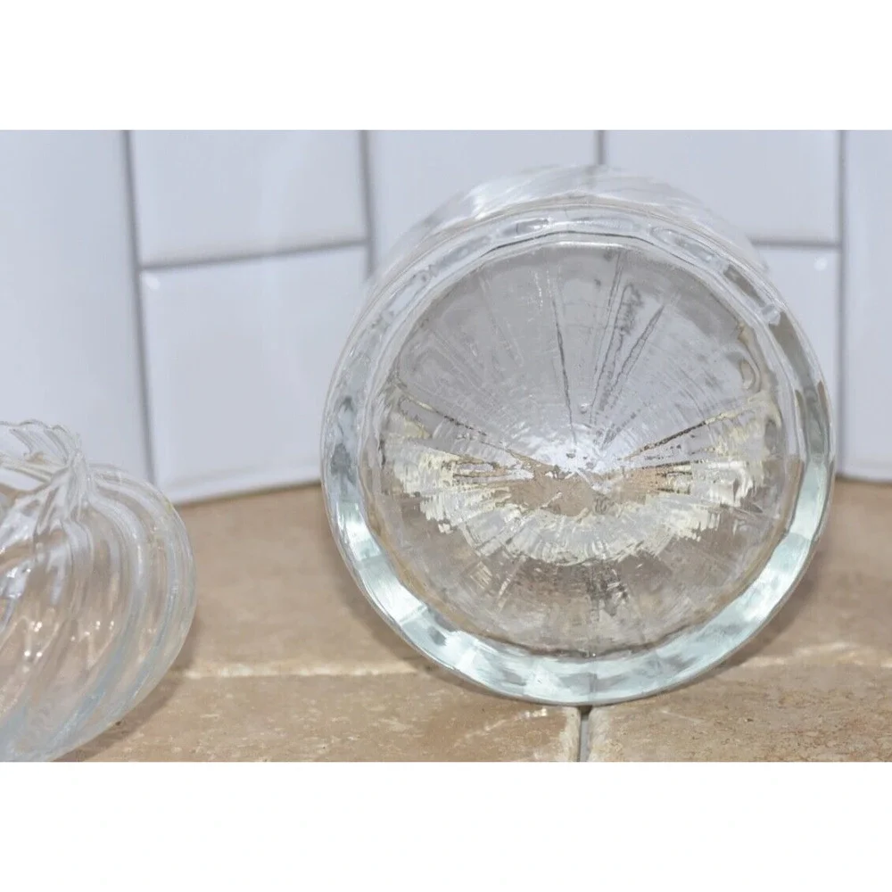 Vintage MCM HAND BLOWN SWIRL GLASS BRASS TOMMASI BARBI LIDDED JAR
